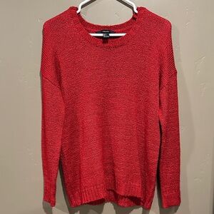 Forever 21 Vibrant Red Crew Neck Sweater